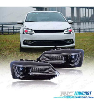 FARI PER VOLKSWAGEN VW POLO 6R 09-17 BARRE LUMINOSE A LED DEVIL EYES