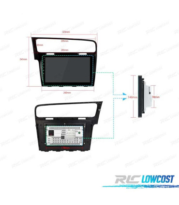 RADIO GPS ANDROID 12 PER VOLKSWAGEN VW GOLF 7 SCHERMO TATTILE
