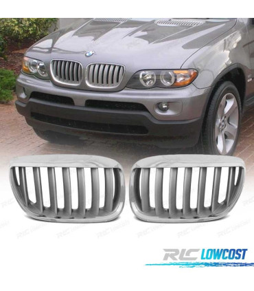 GRIGLIE BMW X5 E53 LCI 04-06 LOOK TITANIO CROMATO ARGENTO