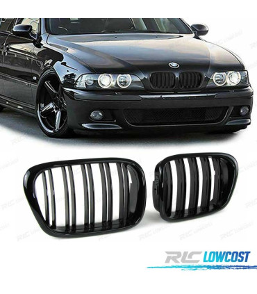 GRIGLIA DOPPIA LAMA NERA LUCIDA BMW E39 95-03