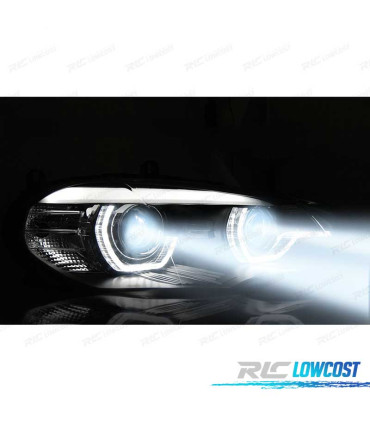 FARI BMW X5 E70 07-13 ORIGINALE XENON ANGEL EYES 3D LED NERO AFS
