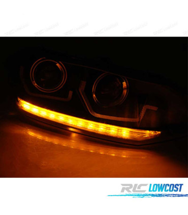 FARI VOLKSWAGEN VW POLO 6 2G 17- DINAMICI A LED NERI