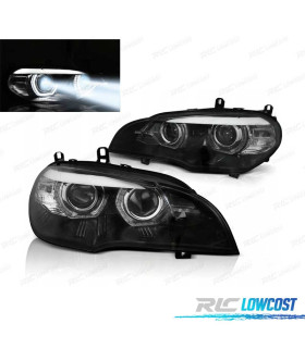 FARI LED BMW X5 E70 07-13 OEM XENON OCCHI ANGEL NERO