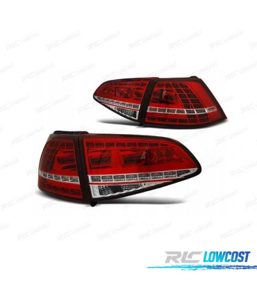 FANALI VOLKSWAGEN VW GOLF 7 12-17 DINAMICI LED LOOK GTI ROSSO BIANCO