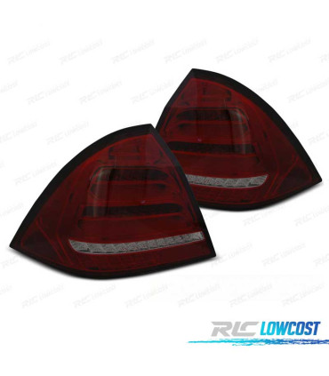 FANALI MERCEDES CLASSE C W203 SEDAN 04-07 DINAMICI LED ROSSI FUMÉ