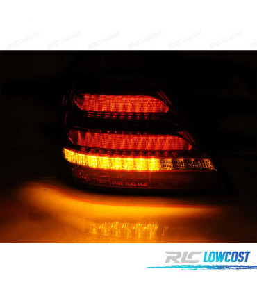 FANALI MERCEDES CLASSE C W203 SEDAN 04-07 DINAMICI LED ROSSI FUMÉ