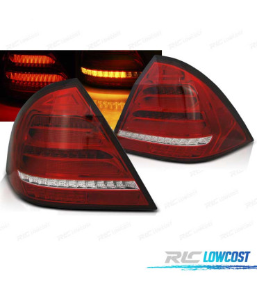 FANALI MERCEDES CLASSE C W203 SEDAN 04-07 DINAMICI LED ROSSO BIANCO