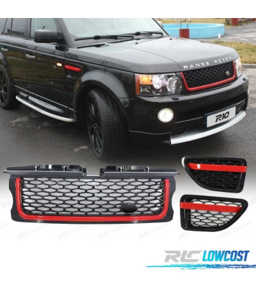 GRIGLIA ALETTE PER RANGE ROVER SPORT 06-09 EDIZIONE NERA ROSSA
