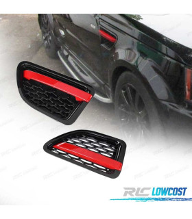 GRIGLIE LATERALI ALETTE RANGE ROVER SPORT 05-09 EDIZIONE NERA ROSSA