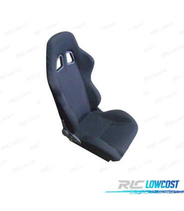 SEDILE SPORTIVO SEMI-BAQUET MONTECARLO TESSUTO NERO