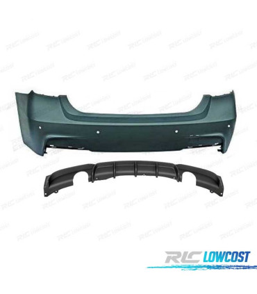 PARAURTI POSTERIORE BMW F30 LOOK M PERFORMANCE DOPPIA USCITA PDC