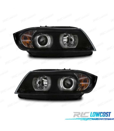 FARI BMW E90 E91 05-08 XENON ANGEL EYES A LED 3D NERO