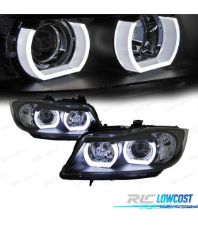 FARI XENON BMW E90 E91 05-08 ANGEL EYES A LED 3D NERO