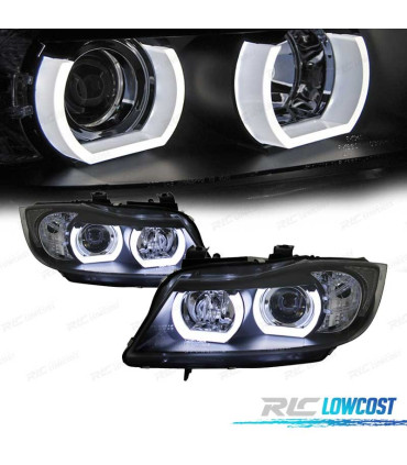 FARI XENON BMW E90 E91 05-08 ANGEL EYES A LED 3D NERO