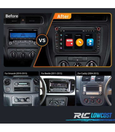 RADIO GPS ANDROID 11 PER VOLKSWAGEN VW SEAT SKODA OCTACORE 4GB RAM 64GB ROM