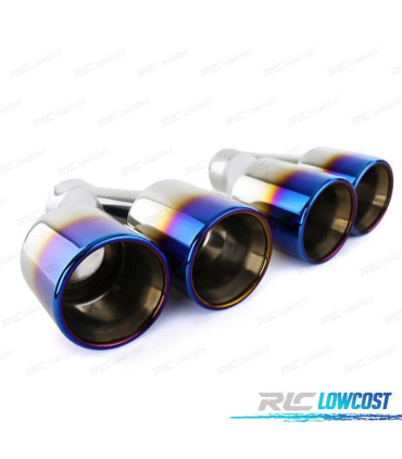 TERMINALI SCARICO UNIVERSALI IN ACCIAIO INOX TITANIO A DOPPIA USCITA 89MM