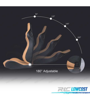 SEDILE SPORTIVO SEMI-BAUCKET STILE RS IN PELLE BEIGE