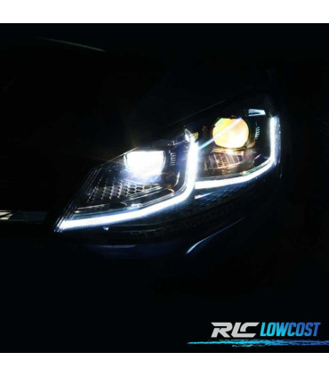 FARI VOLKSWAGEN VW GOLF 7 12-17 DRL DINAMICI NERI LOOK 7.5 R LINE