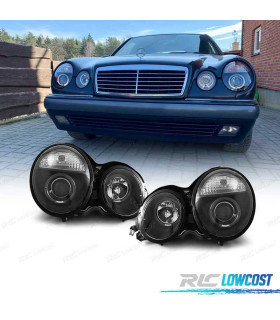 FARI MERCEDES CLASSE E W210 95-99 ANGEL EYES SFONDO NERO