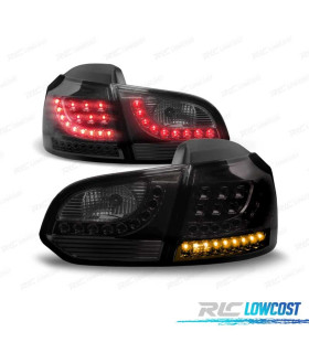 FANALI PER VOLKSWAGEN VW GOLF 6 08-12 NUOVO STILE LED NERI AFFUMICATI