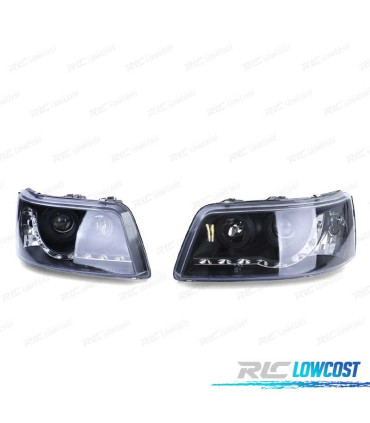 FARI VOLKSWAGEN VW T5 03-09 LUCE LED DIURNA SFONDO NERO