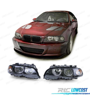 FARI BMW E46 2 PORTE 99-03 ANGEL EYES FONDO NERO
