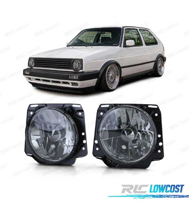 FARI VOLKSWAGEN VW GOLF MK2 83-91 SCURI FONDO CROMATO