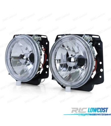 FARI PER VOLKSWAGEN VW GOLF MK2 83-91 ANGEL EYES FONDO CROMATO H4