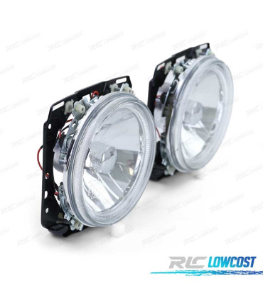 FARI PER VOLKSWAGEN VW GOLF MK2 83-91 ANGEL EYES FONDO CROMATO H4