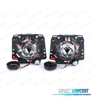 FARI PER VOLKSWAGEN VW GOLF MK2 83-91 ANGEL EYES FONDO CROMATO H4