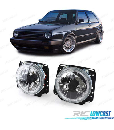 FARI VOLKSWAGEN VW GOLF MK2 83-91 ANGEL EYES FONDO CROMATO