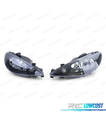 FARI PEUGEOT 206 98-06 NERO H4 OEM