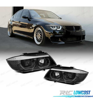 FARI BMW E90 E91 05-08 ANGEL EYES 3D FONDO NERO