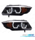 FARI BMW E90 E91 ANGEL EYES LED 3D SFONDO NERO SERIE 3 05-08