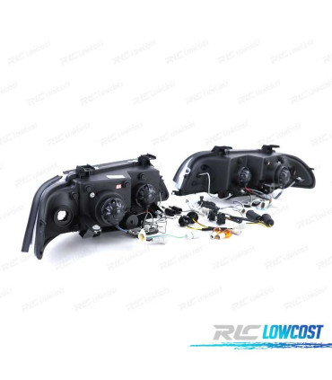 FARI PER BMW SERIE 5 E39 95-00 ANGEL EYES CCFL FONDO CROMATO