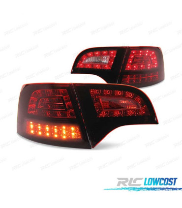 FANALI FULL LED AUDI A4 B7 04-08 AVANT ROSSO AFFUMICATO