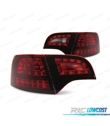 FANALI FULL LED AUDI A4 B7 04-08 AVANT ROSSO AFFUMICATO