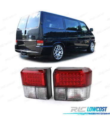 FANALI VOLKSWAGEN VW T4 TRANSPORTER E CARAVELLE 90-03 LED ROSSO CROMATO