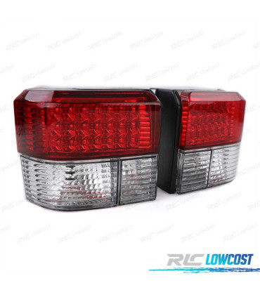 FANALI VOLKSWAGEN VW T4 TRANSPORTER E CARAVELLE 90-03 LED ROSSO CROMATO