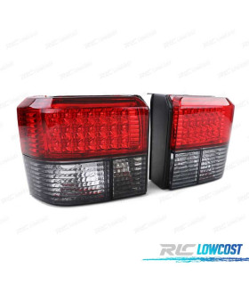 FANALI VOLKSWAGEN VW T4 TRANSPORTER MULTIVAN CARAVELLE 90-03 LED ROSSO AFFUMICATO