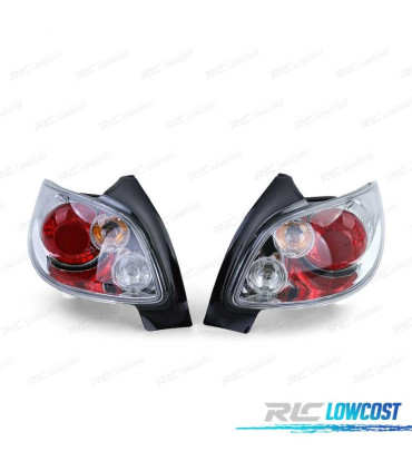 FANALI PER PEUGEOT 206 98-09 FONDO CROMATO ROSSO