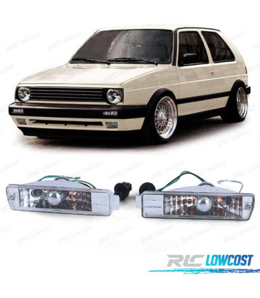 INDICATORE DI DIREZIONE ANTERIORE VOLKSWAGEN VW GOLF 2 84-91. VETRO CHIARO CROMATO