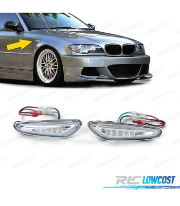 FRECCIE LATERALI A LED CROMATE PER BMW E46 01-05