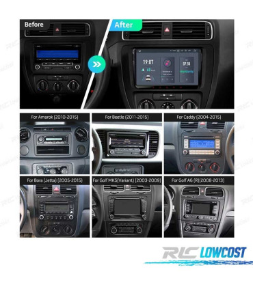 RADIO GPS ANDROID 11 PER VOLKSWAGEN VW SEAT SKODA HEXA-CORE 4GB RAM 64GB ROM