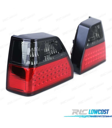 FANALI A LED PER VOLKSWAGEN VW GOLF 2 83-91 ROSSO AFFUMICATO LED
