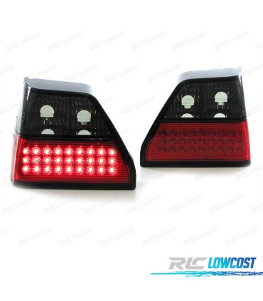 FANALI A LED PER VOLKSWAGEN VW GOLF 2 83-91 ROSSO AFFUMICATO LED