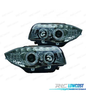 FARI BMW E81 E87 E82 E88 OCCHI ANGELO LUCE DIURNA FONDO CROMATO