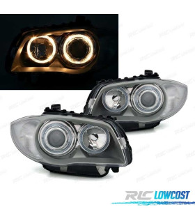 FARI BMW E81 E87 E82 E88 ANGEL EYES FONDO CROMATO GRIGIO