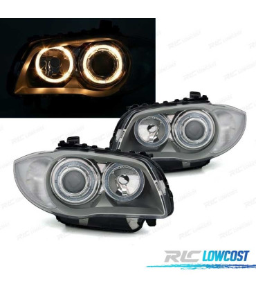 FARI BMW E81 E87 E82 E88 ANGEL EYES FONDO CROMATO GRIGIO