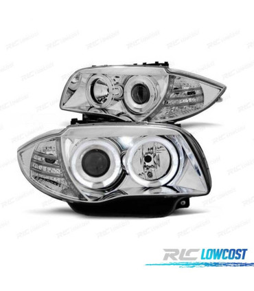 FARI BMW E81 E87 E82 E88 ANGEL EYES CCFL FONDO CROMATO